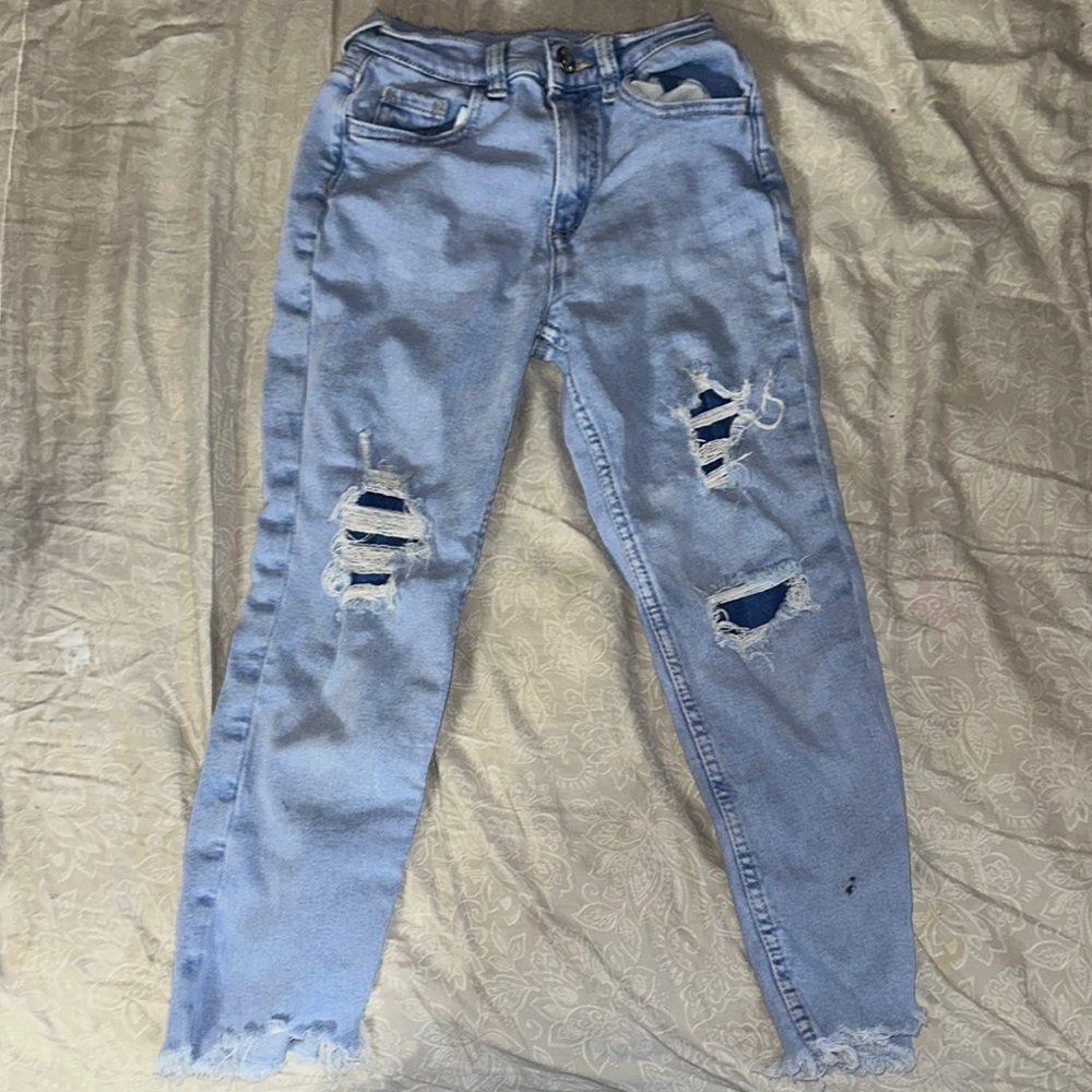 Distressed Light Blue girls Justice Jeans 12